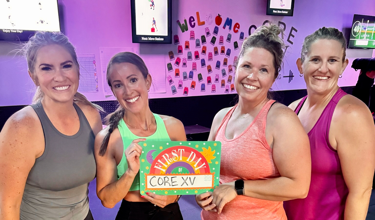 CORE XV members celebrating a first visit at the Riverton studio.